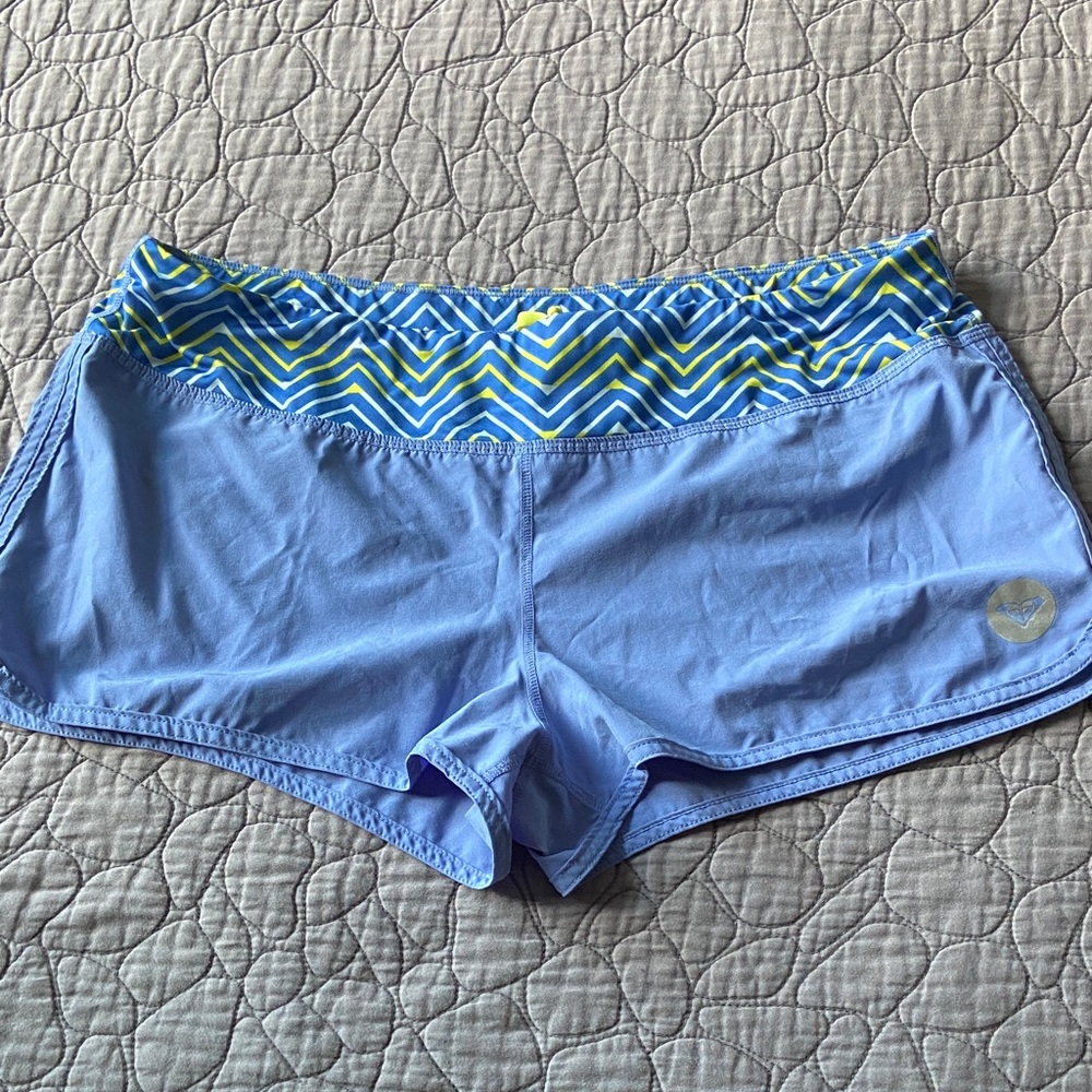 Roxy Blue Women's Shorts with Patterned Waistband